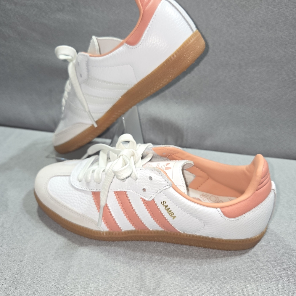 Adidas Samba Women's White and Pink Sneakers Size 6 New Without Box